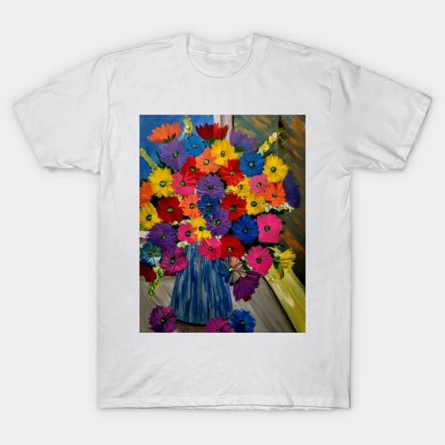 some stunning flowers in the window T-Shirt by kkartwork